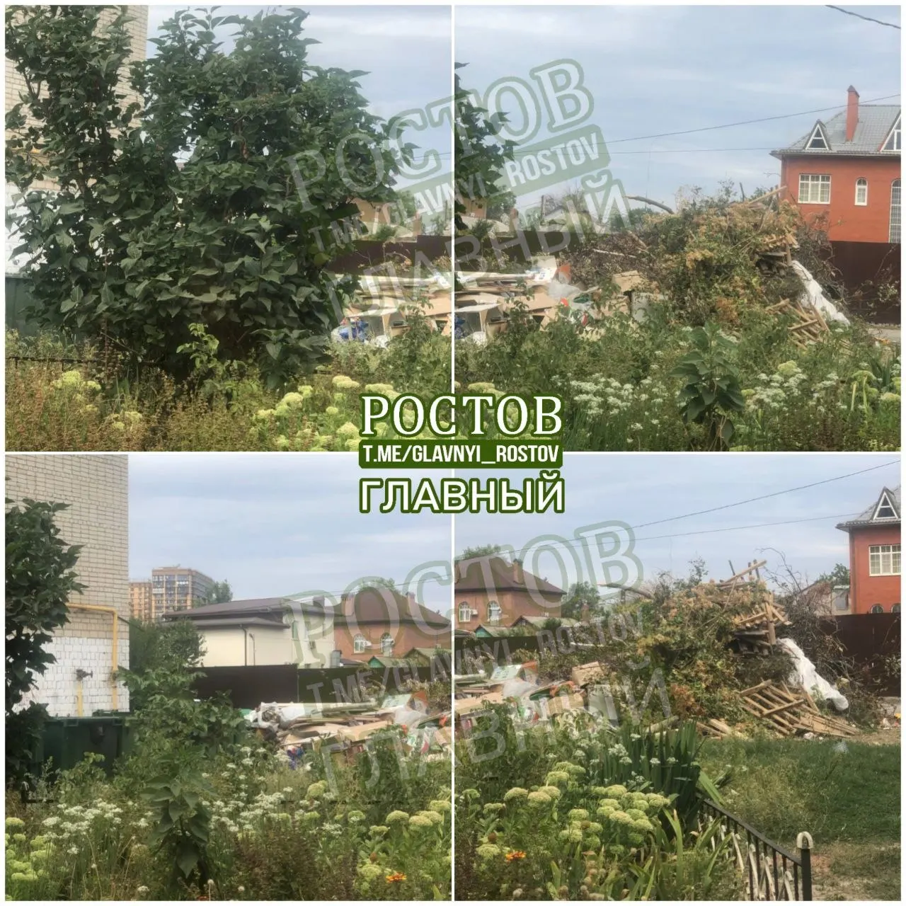 Более двух недель мусор не вывозят возле контейнеров, и свалка продолжает расти в Ростове-на-Дону, в микрорайоне Берберовка.