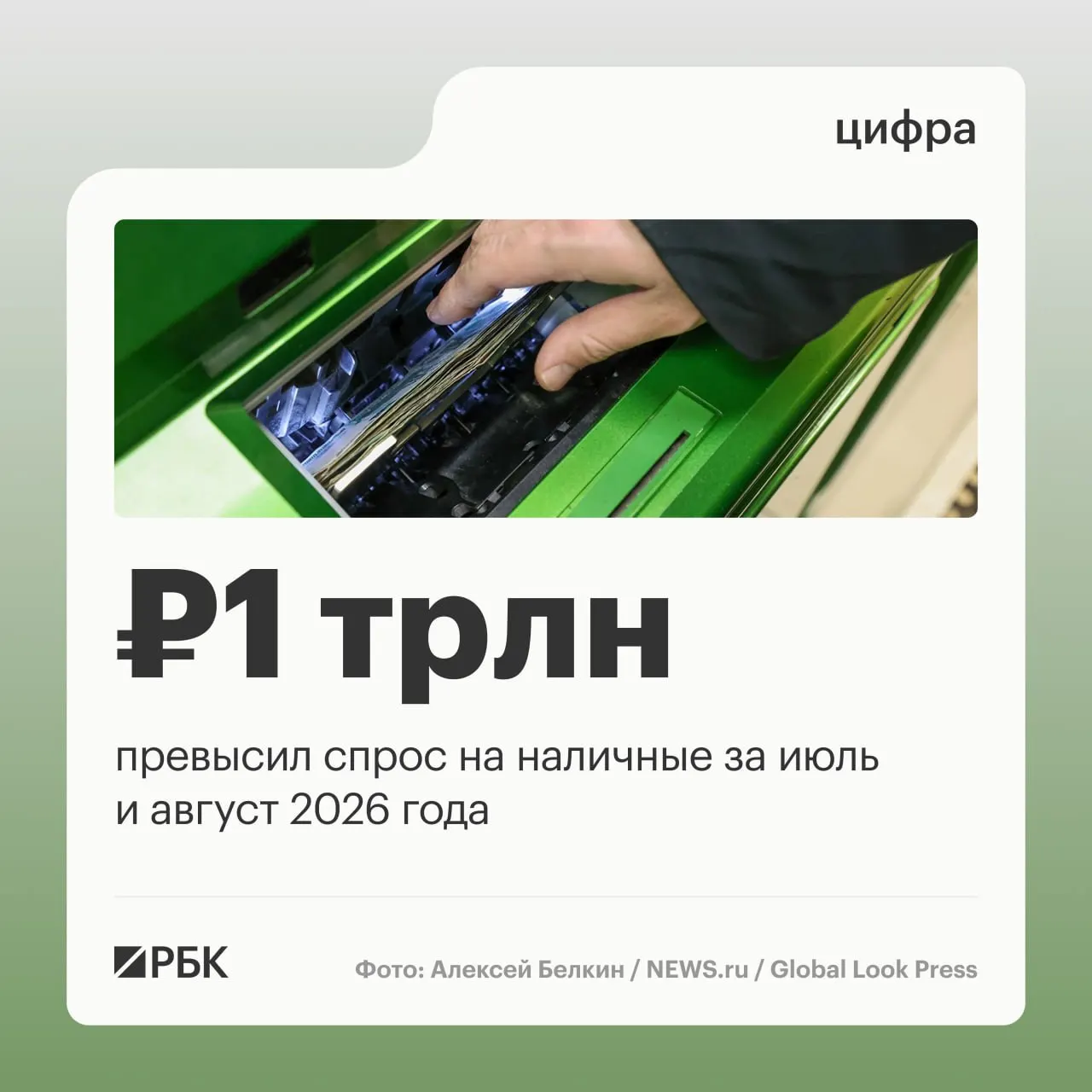 В августе наличные в обращении увеличились на 443 млрд рублей; за год рост составил около 2,5 трлн рублей, пик спроса был зафиксирован в апреле.