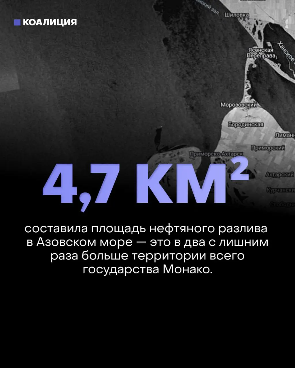 Спутниковые снимки зафиксировали масштабные разливы нефти у Ахтарских лиманов — одно из пятен достигло 4,7 км². Жители Таганрога жалуются на маслянистые осадок и загрязнённые пляжи.