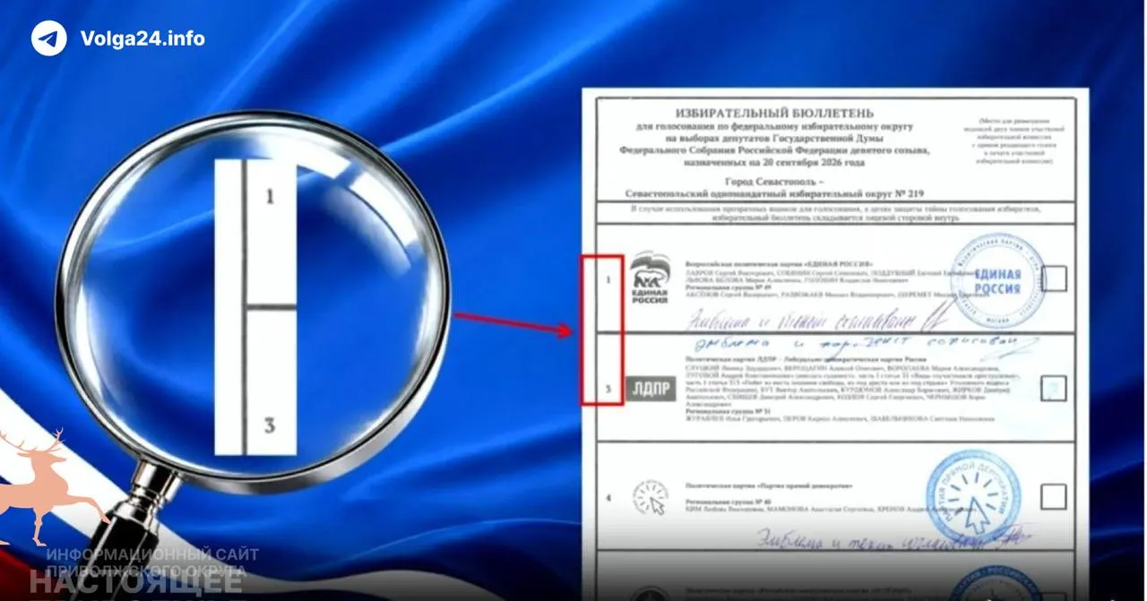 Обновлённый бюллетень для голосования по государственным выборам исключает партию «Яблоко»; говорится о новой нумерации позиций и изменениях в списке.